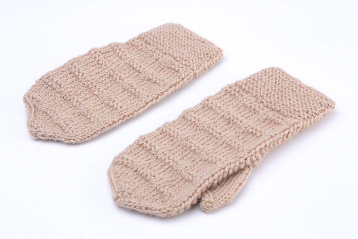 Moufles tricotées main en laine chaudes   photo 3