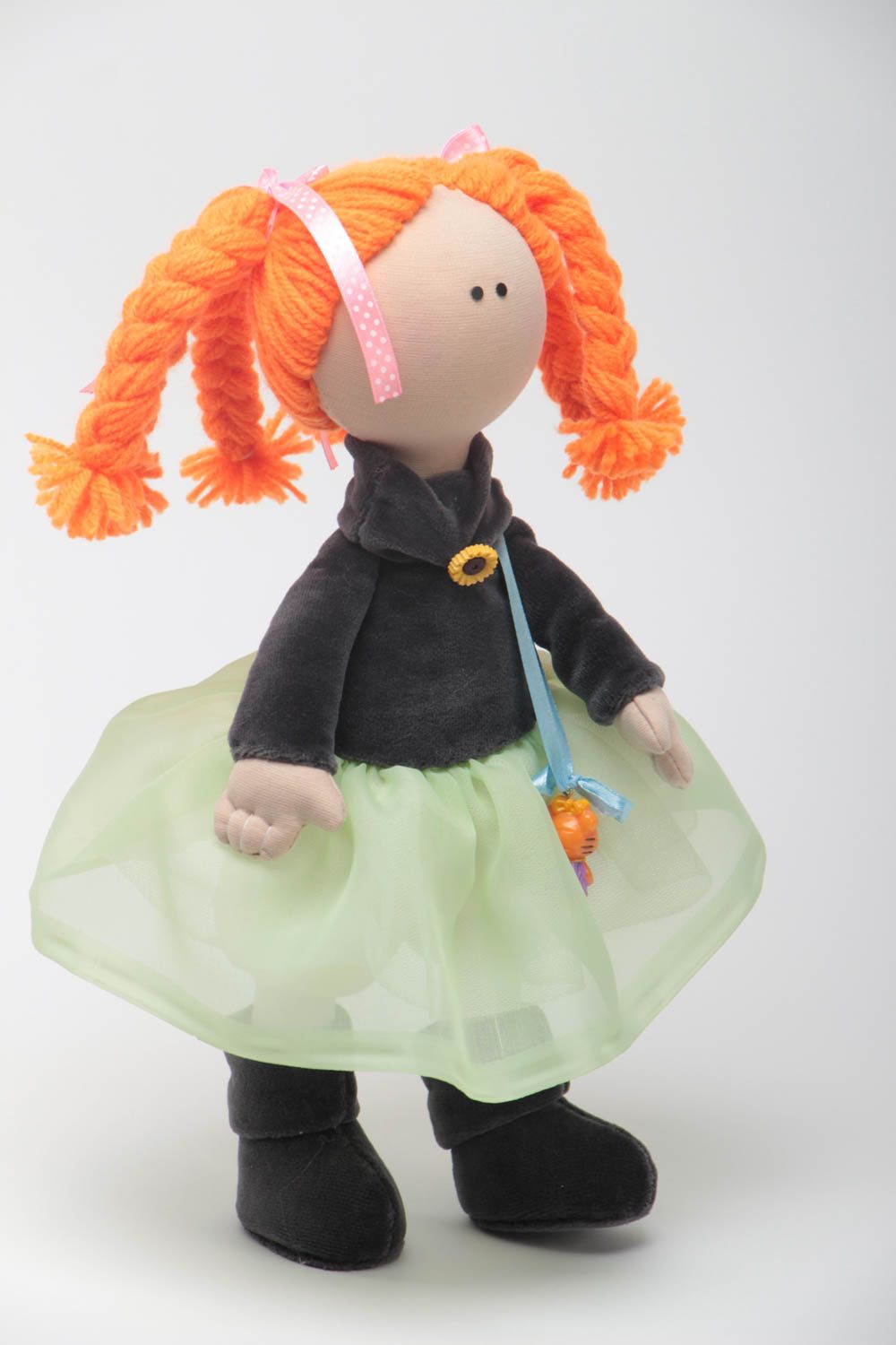 Muñeca de tela natural hecha a mano juguete de peluche regalo para niños foto 2