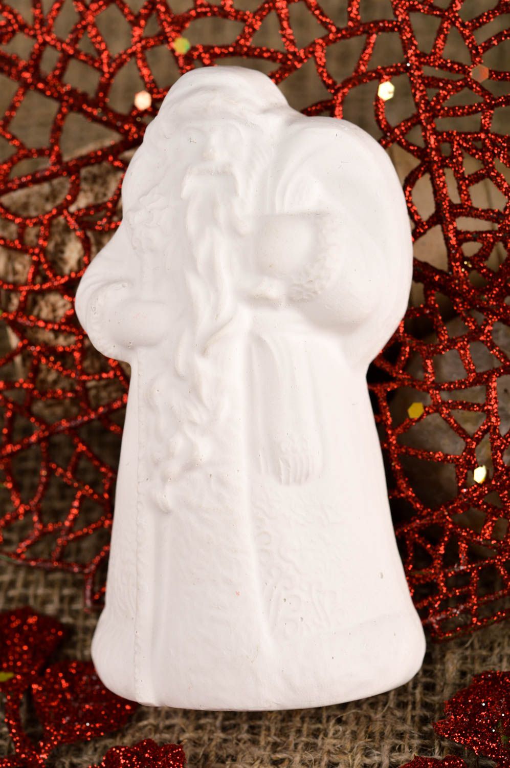 Figurine père Noël faite main Figurine en plâtre à peindre Loisirs créatifs photo 1