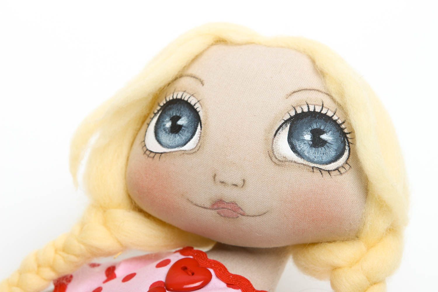Puppe handgemacht Design Puppe schönes Spielzeug Geschenk Idee aus Baumwolle foto 2
