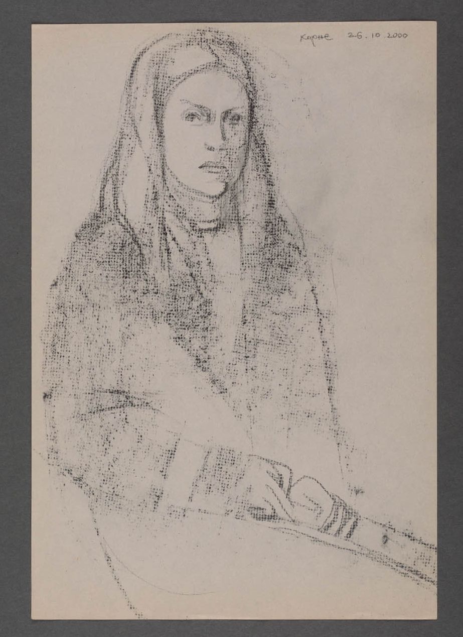 Portrait d'une femme au crayon et graphite  photo 1