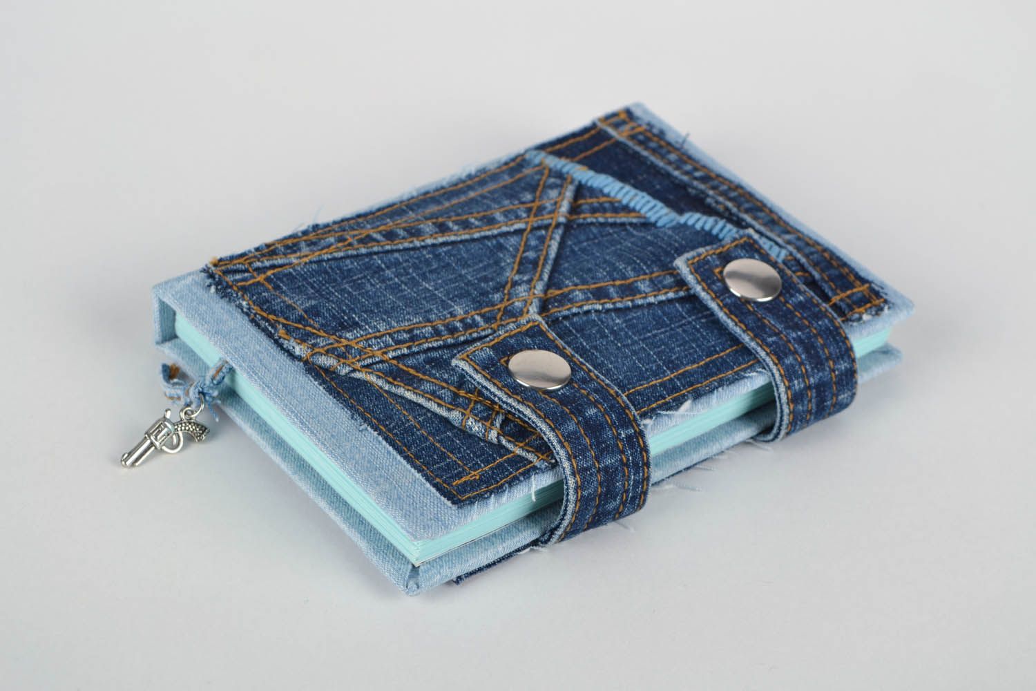 Handmade notebook with soft cover Jeans photo 1