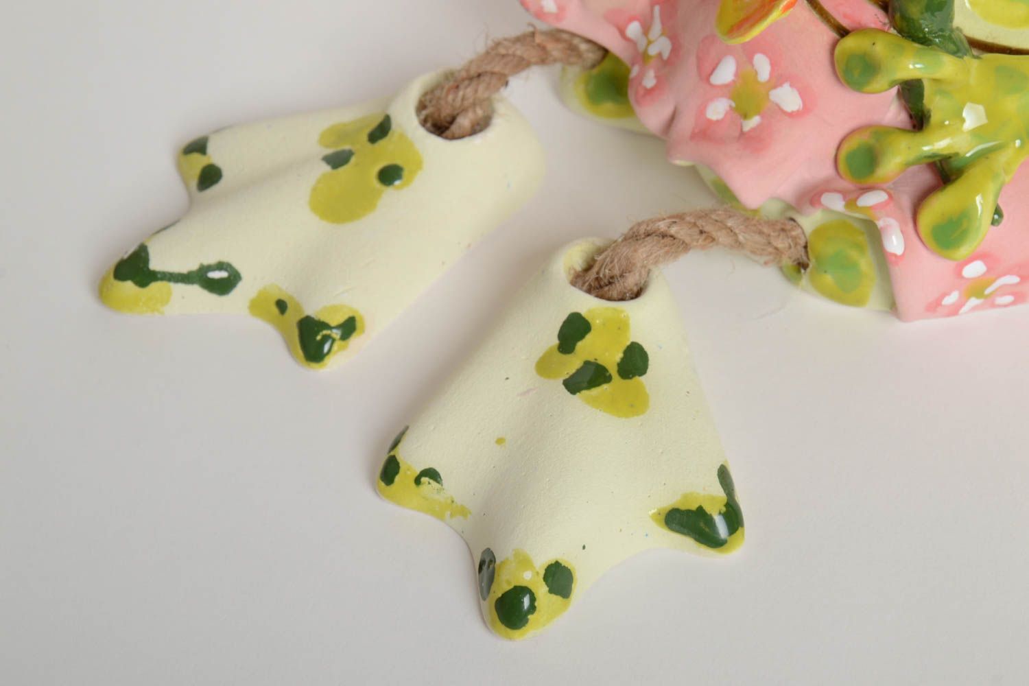 Handmade Keramik Spardose Geschenk für Kinder Haus Deko aus Ton Frosch mit Blume foto 4