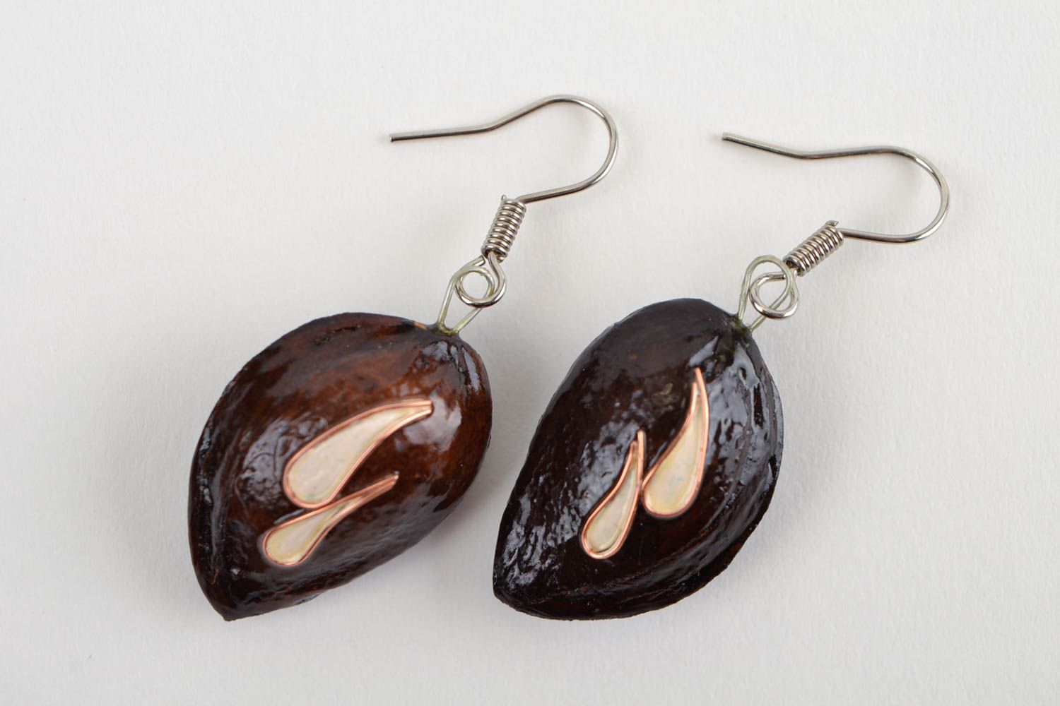 Modeschmuck Ohrringe Schmuck handgemacht Ohrringe aus Holz Damen Ohrringe lang foto 2