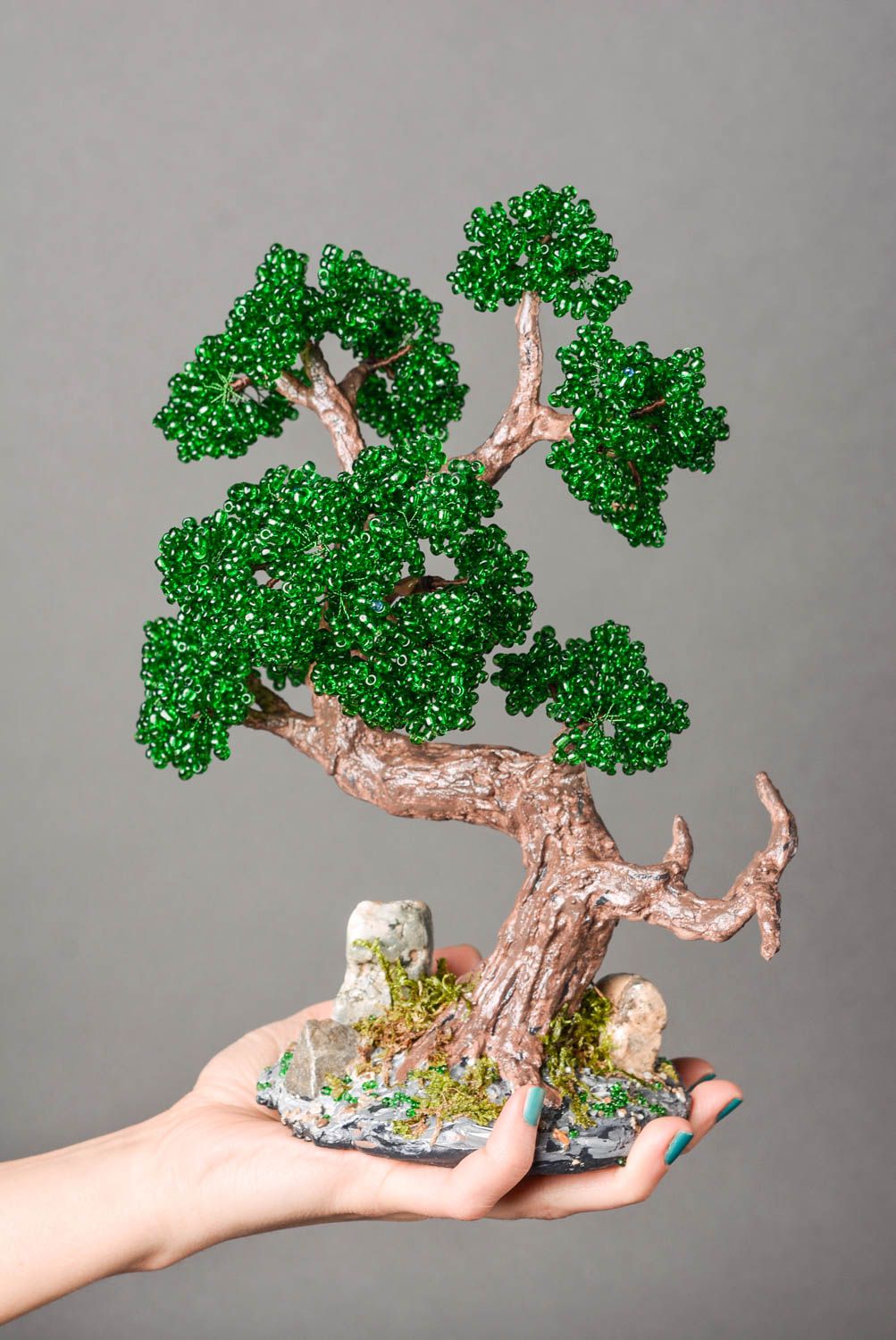 Künstlicher Baum handgefertigt Tischdeko Idee Kunststoff Pflanze originell foto 2