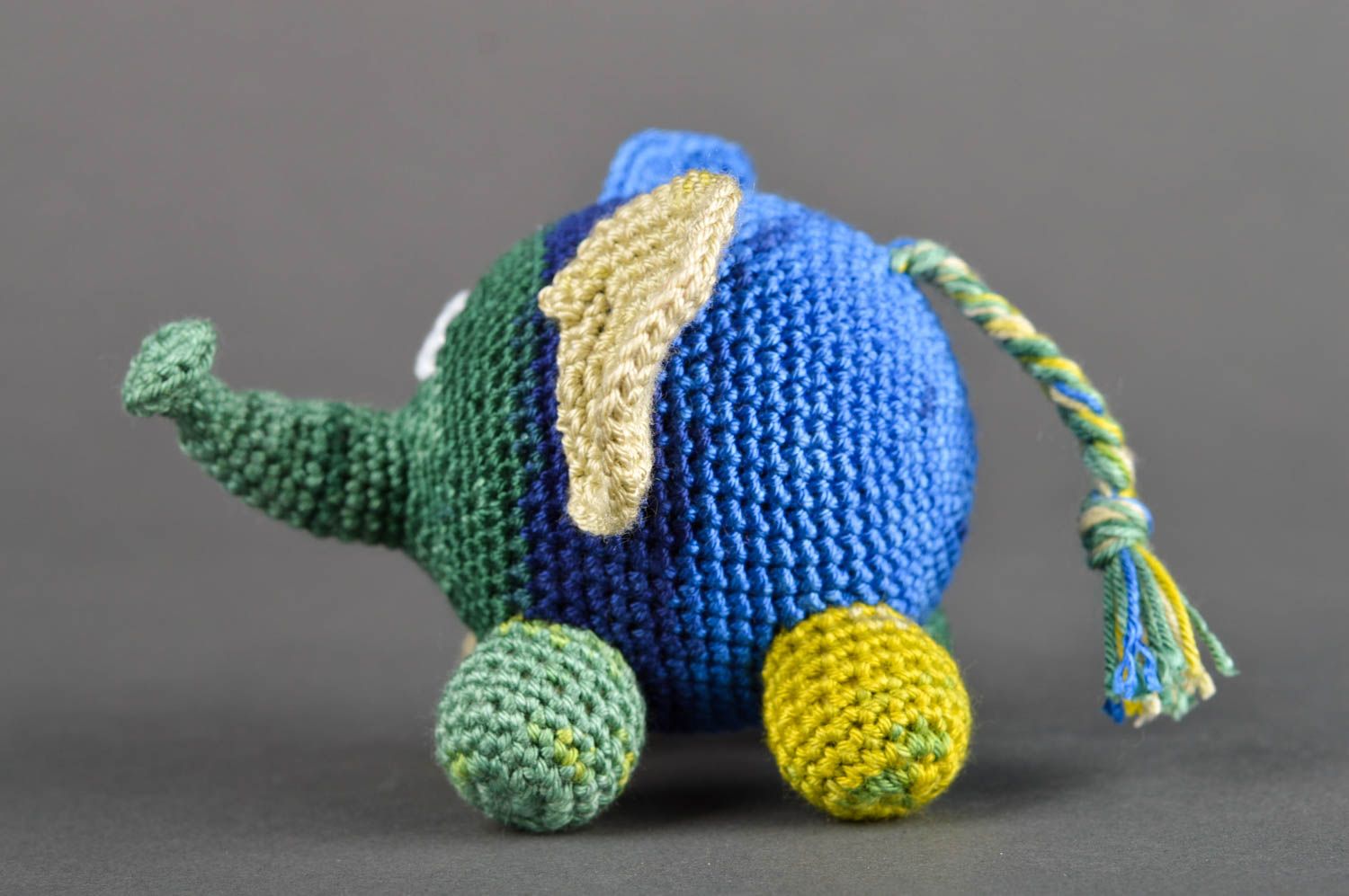 Детская игрушка ручной работы игрушка крючком мягкая игрушка в виде слоника фото 3