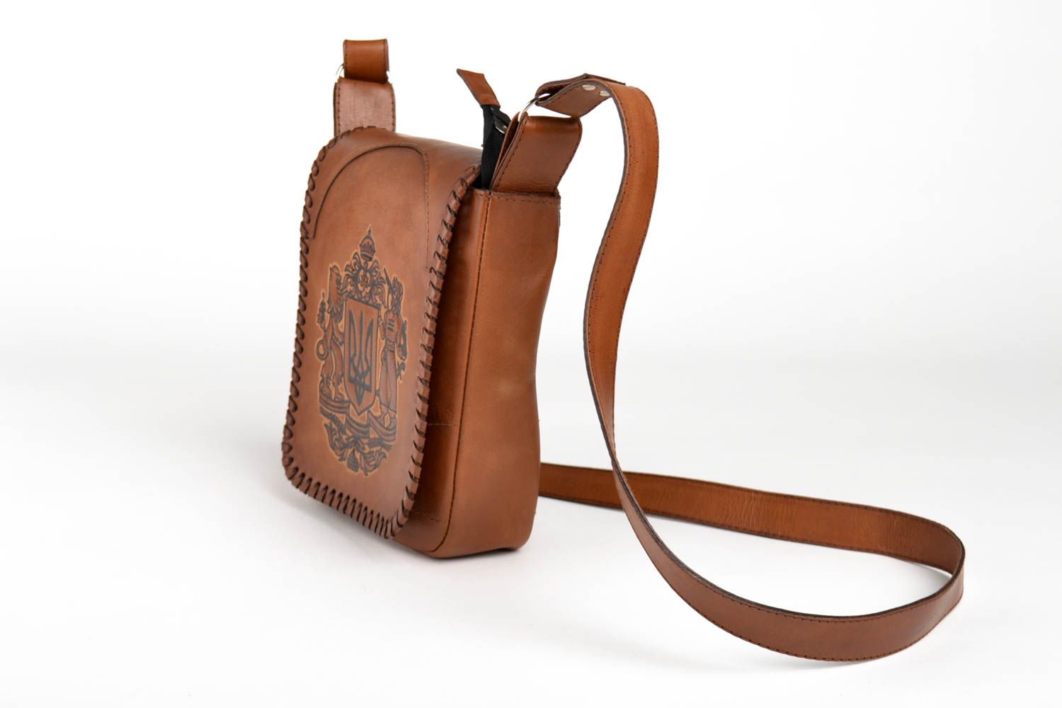 Bolso de cuero hecho a mano con ornamento accesorio de moda regalo personalizado foto 3