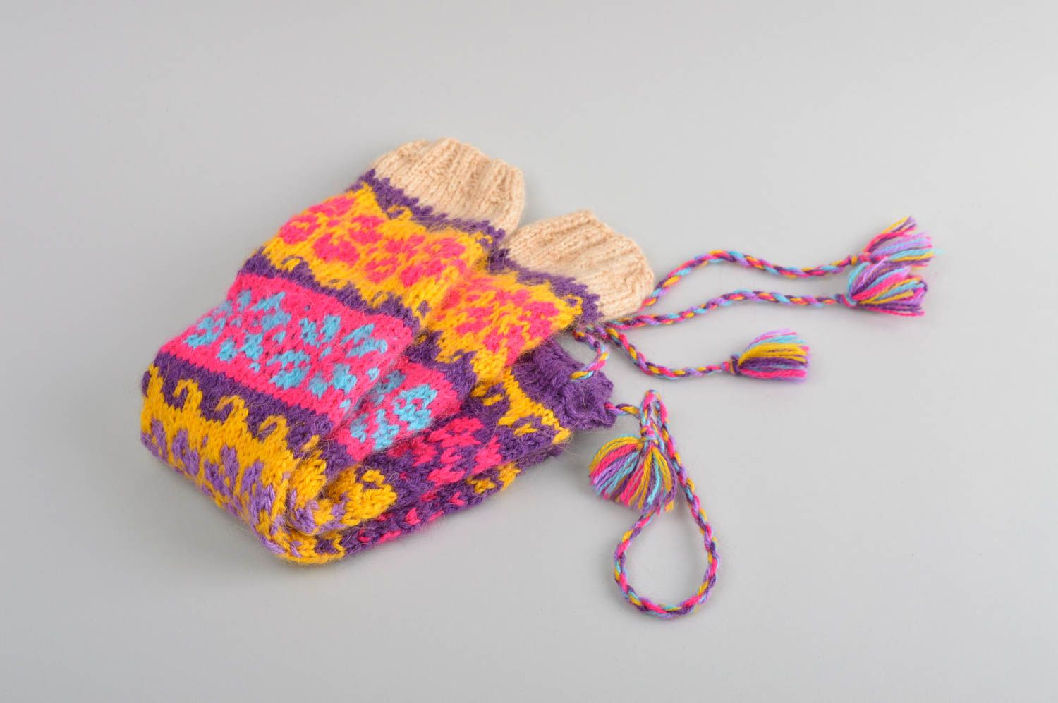 Handmade designer bright socks unusual female socks beautiful woolen socks photo 4