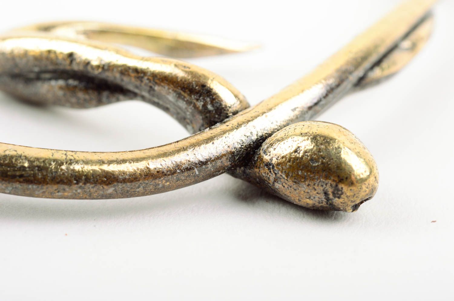 Handmade unusual pendant massive female necklace designer brass accessories photo 5