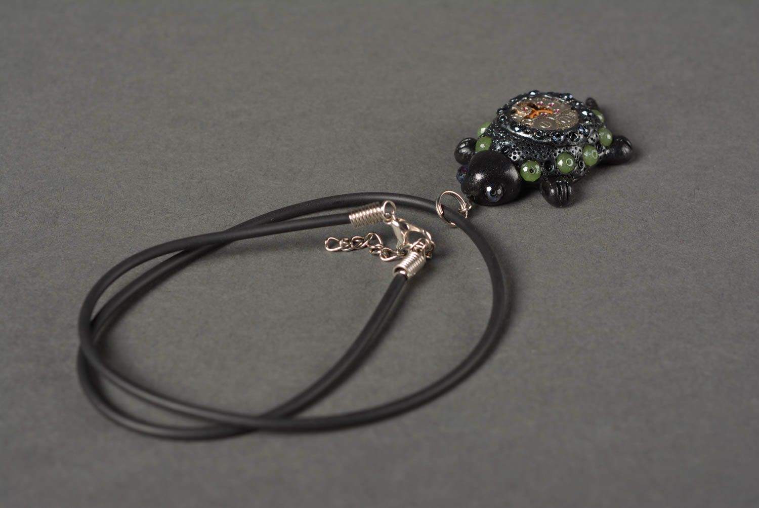 Handmade pendant designer jewelry unusual accessory plastic pendant gift ideas photo 4