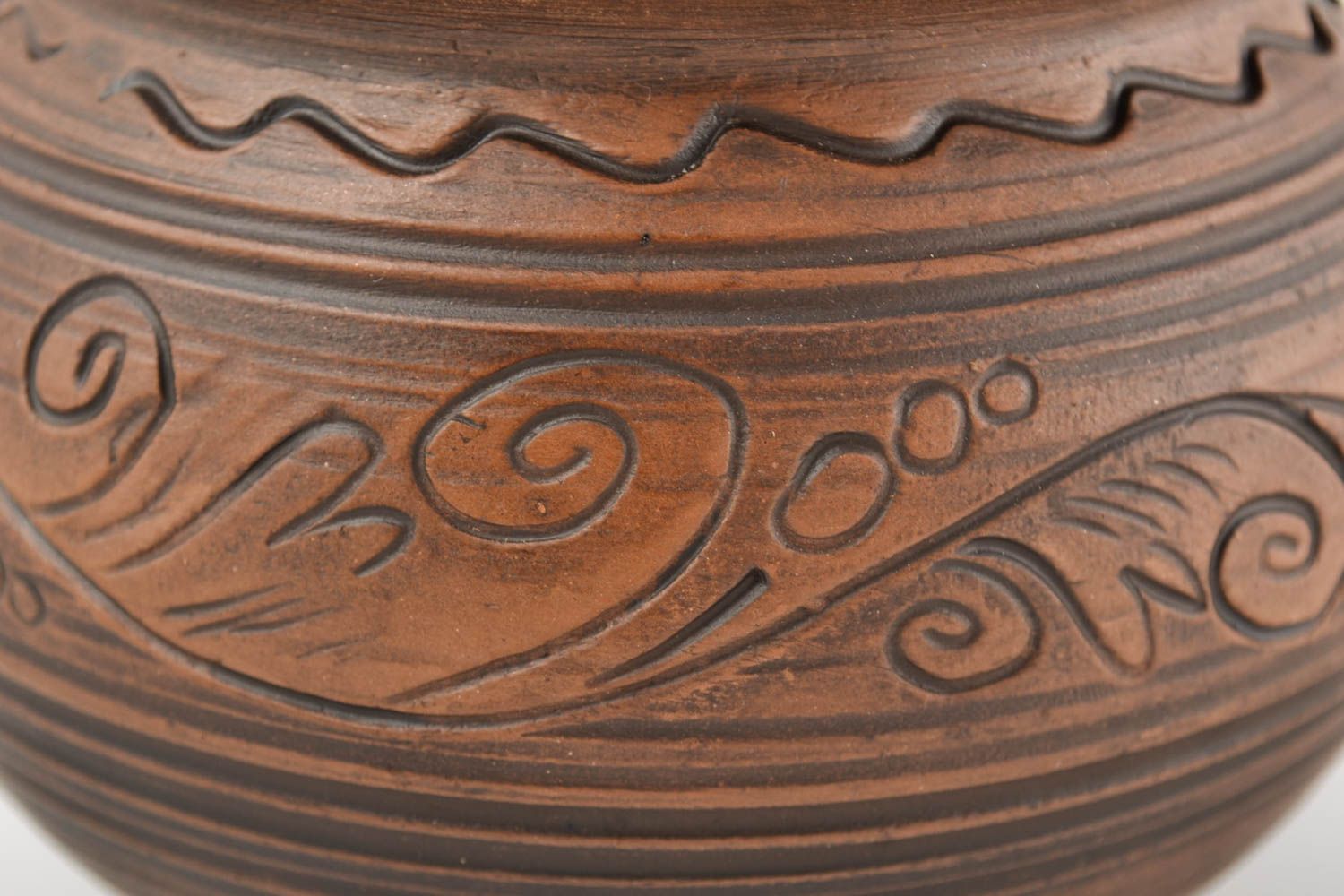 Handgemachte Keramik Tontopf mit Deckel Topf aus Ton Geschenk für Frau foto 2