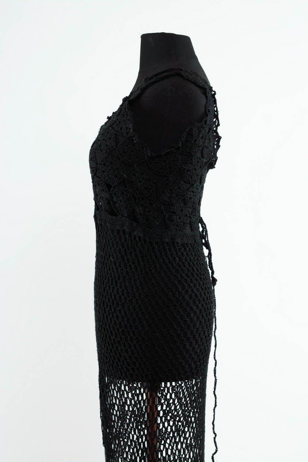 Черное платье связанное крючком фото 3