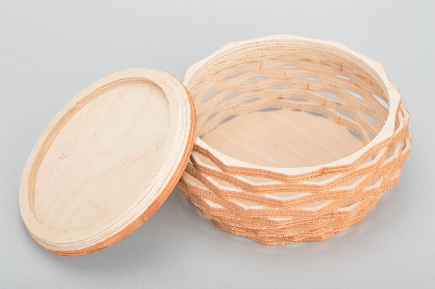 Ungewöhnliche runde Schatulle aus Holz bemalt für kleinigkeiten handmade grell foto 2
