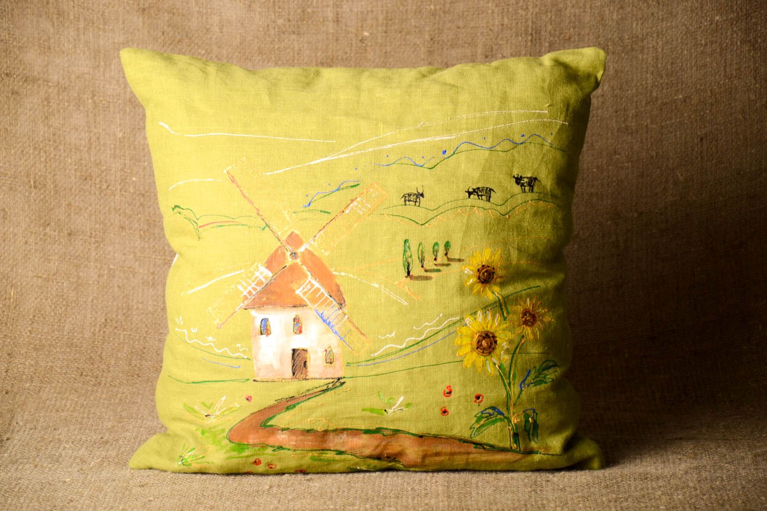 Almohada decorativa de algodón artesanal decoración de interior regalo original foto 1