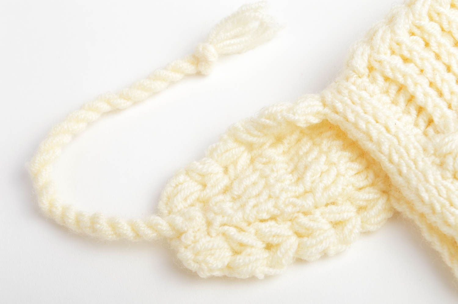 Bonnet tricot fait main Chapeau au crochet Vêtement enfant beau avec pompon photo 5