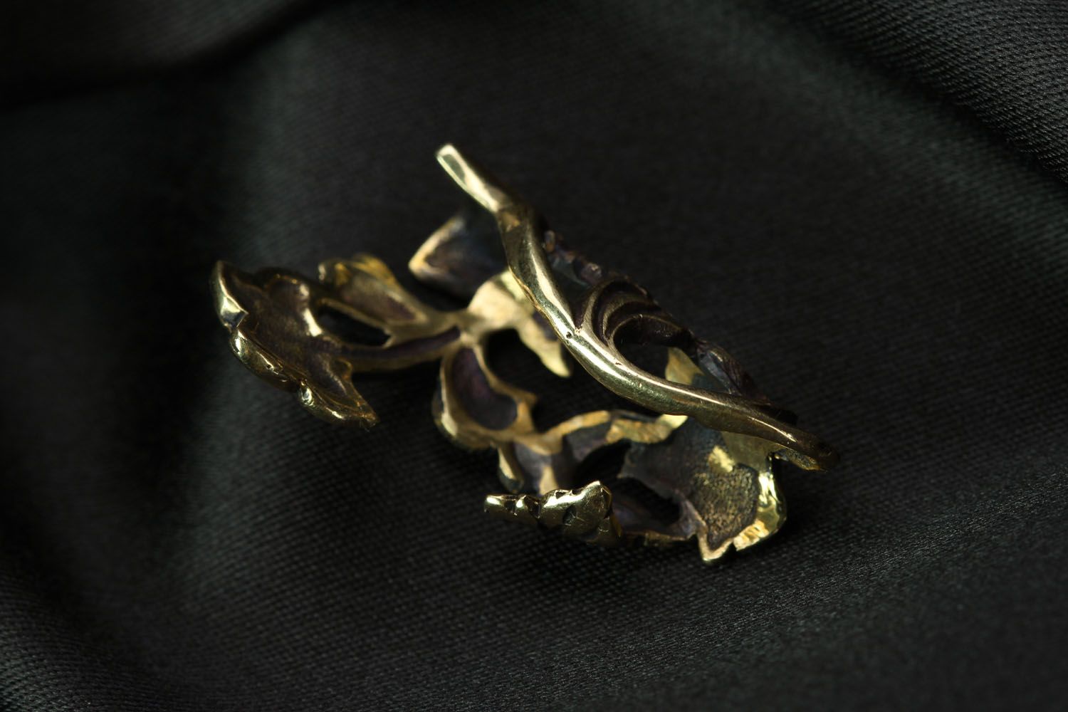 Bague d'oreille en bronze faite main originale jolie stylée cadeau Lierre  photo 3