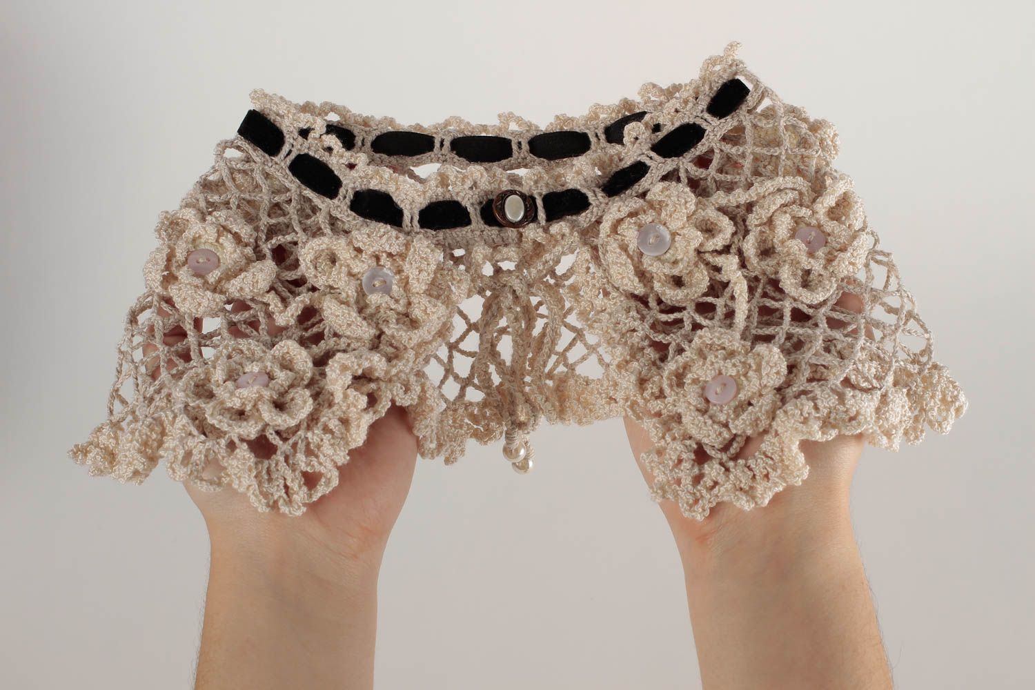 Collar artesanal tejido collar para mujer con flores accesorio para mujer foto 2