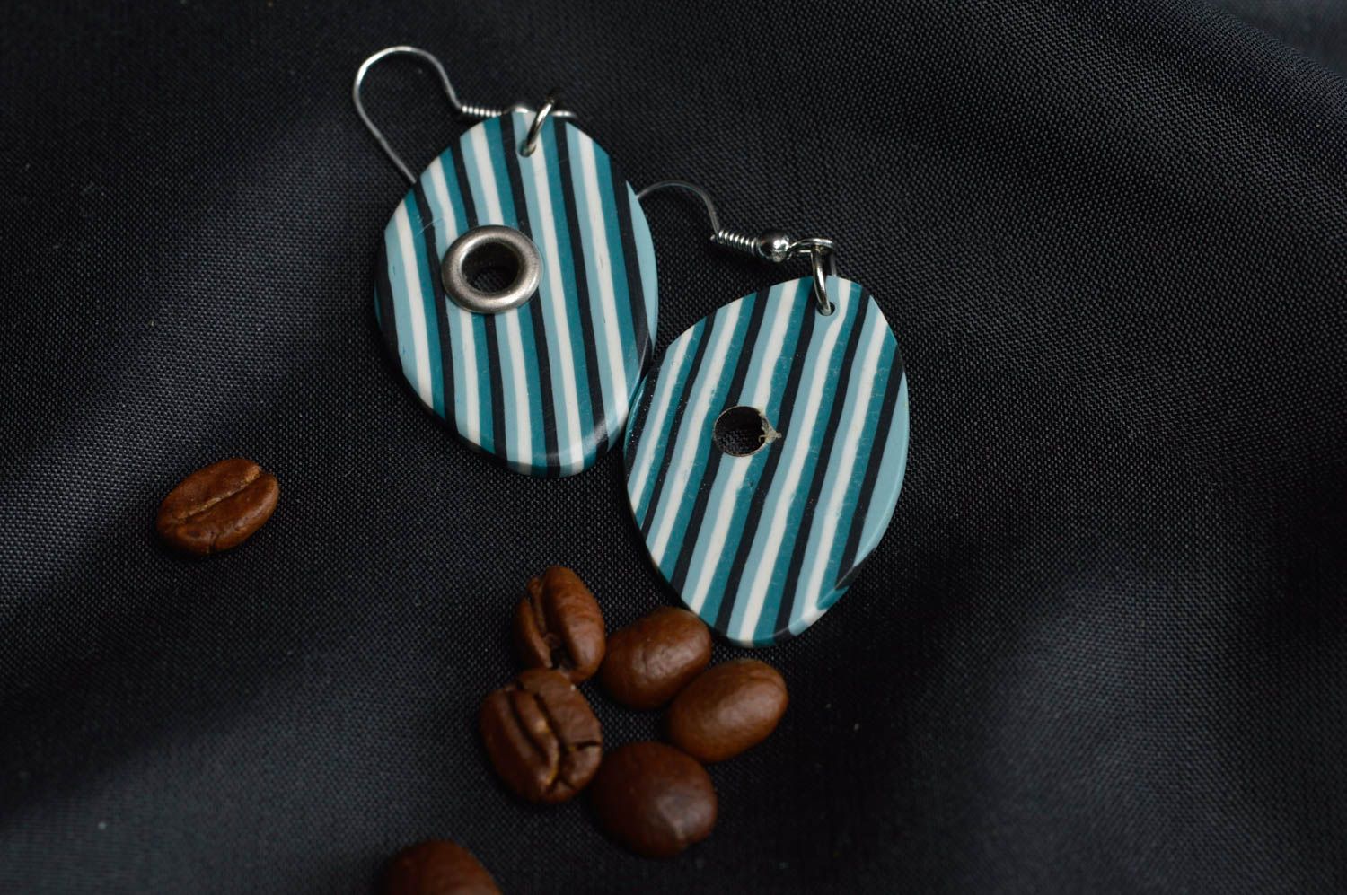 Earrings with charms handmade polymer clay earrings everyday earrings for women photo 1