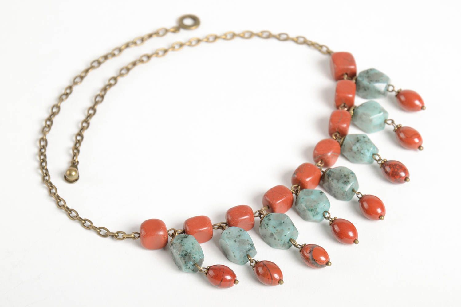 Handmade unusual necklace designer elegant jewelry natural stone necklace photo 5