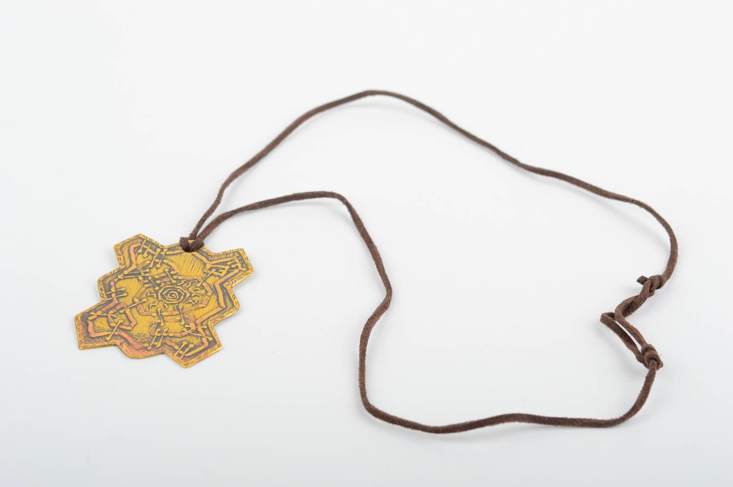 Handmade brass accessory unusual pendant metal neck pendant metal bijouterie photo 3