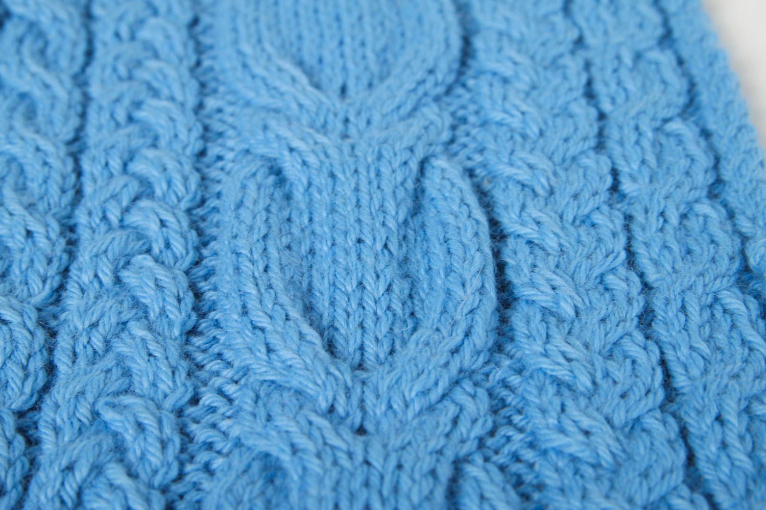 Handmade blauer Damen Schal Accessoire für Frauen Schal Stola aus Wolle foto 4