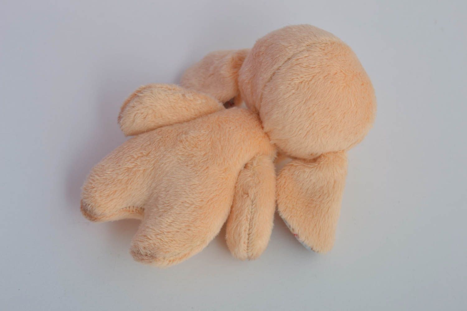 Peluche éléphant Jouet pour enfant fait main beige petit amusant Cadeau original photo 4