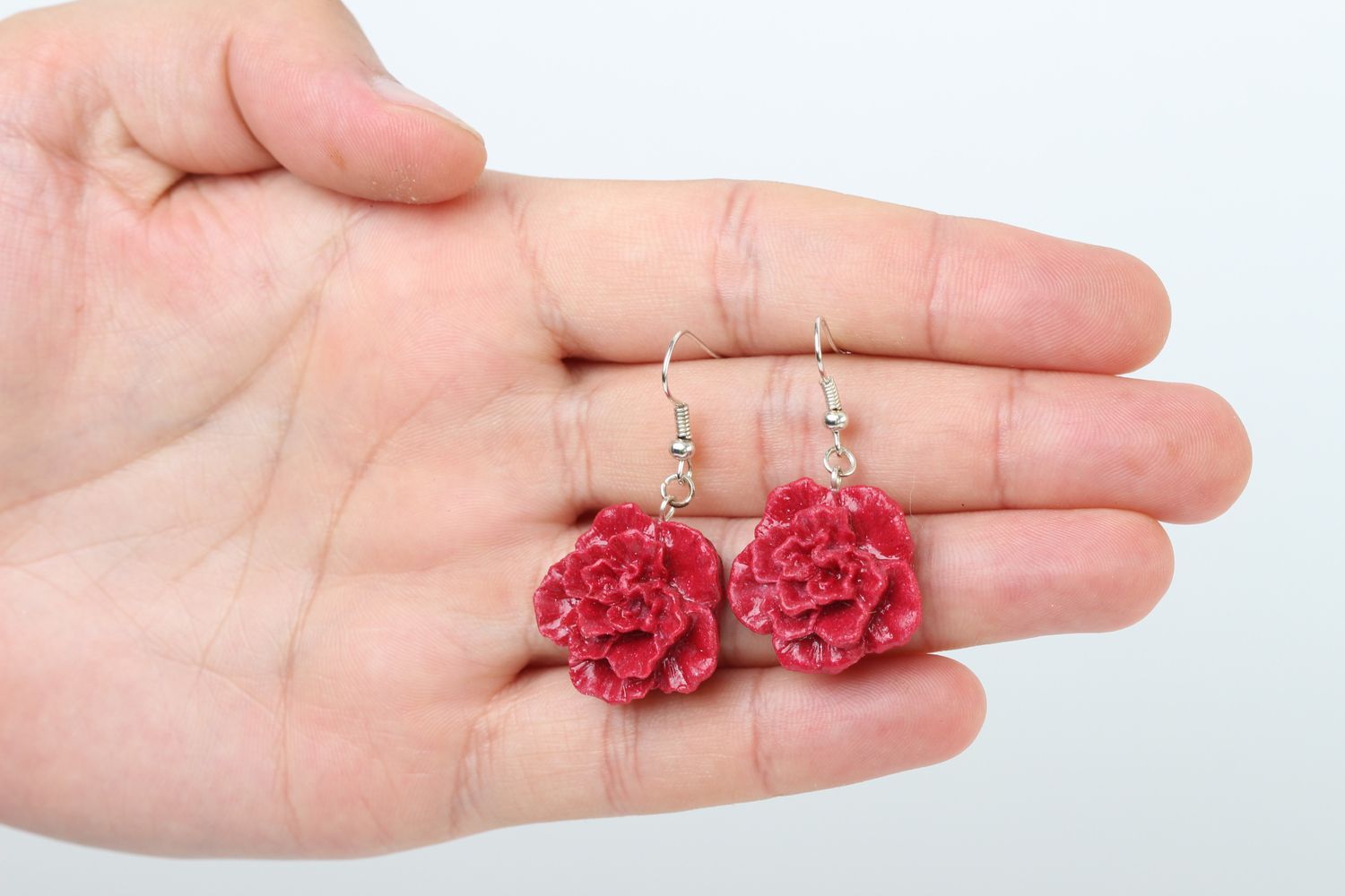 Handmade bright flower earrings polymer clay earrings designer jewelry photo 5