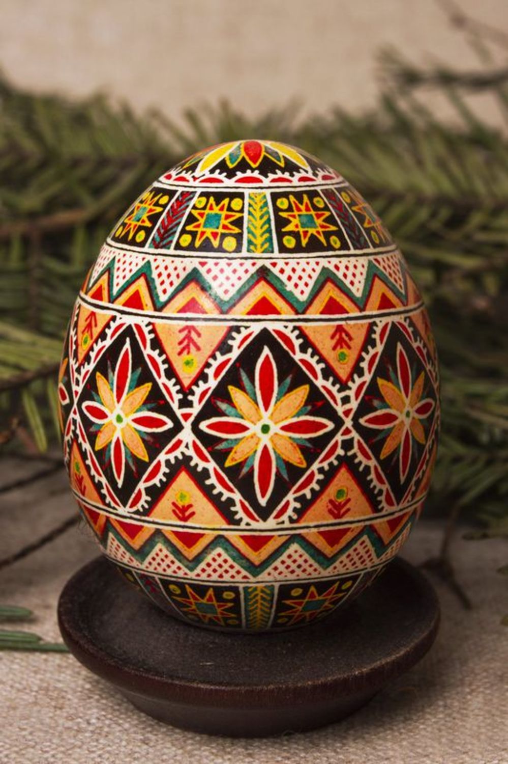 Easter egg with floral ornament photo 1