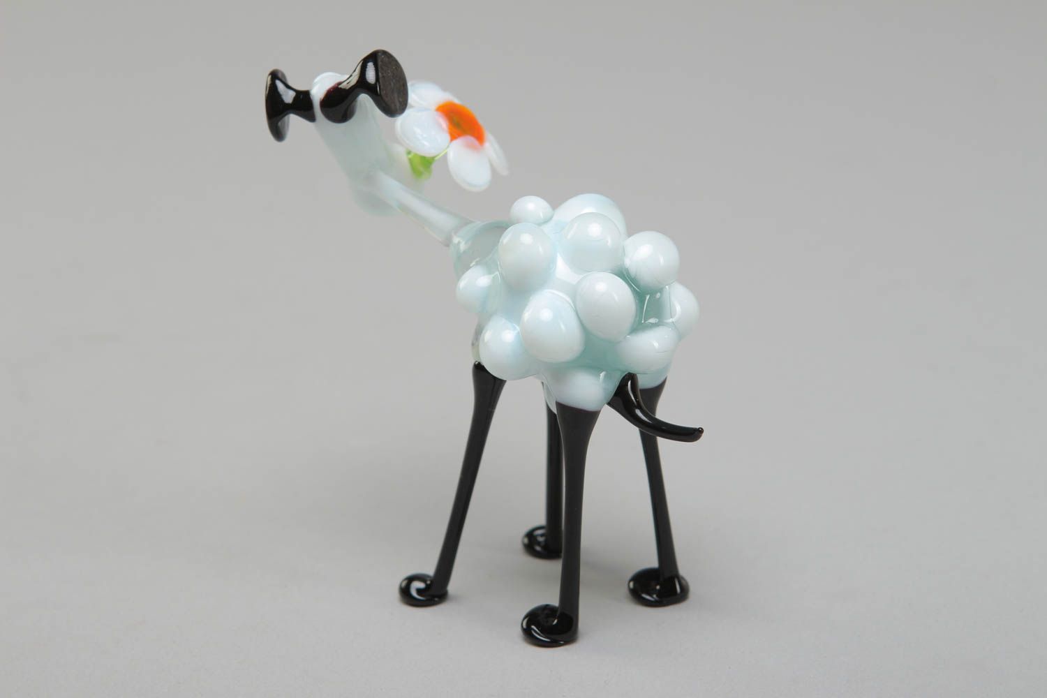 Funny lampwork glass statuette of sheep photo 3