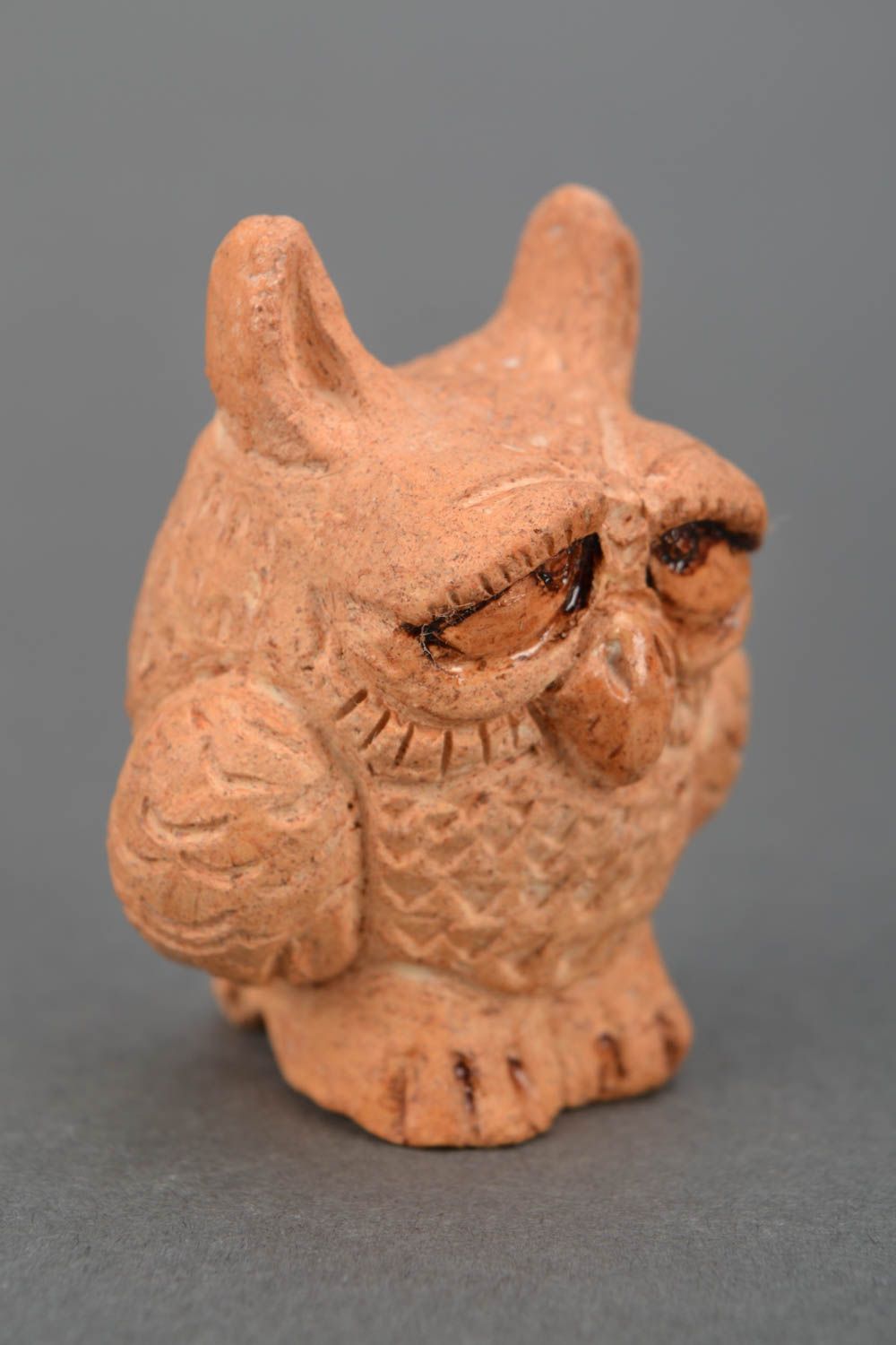 Clay figurine of owl photo 1