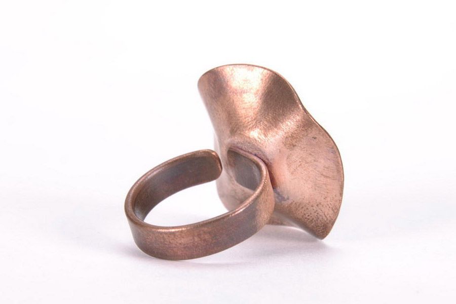 Copper ring in the technique of hot enameling photo 3
