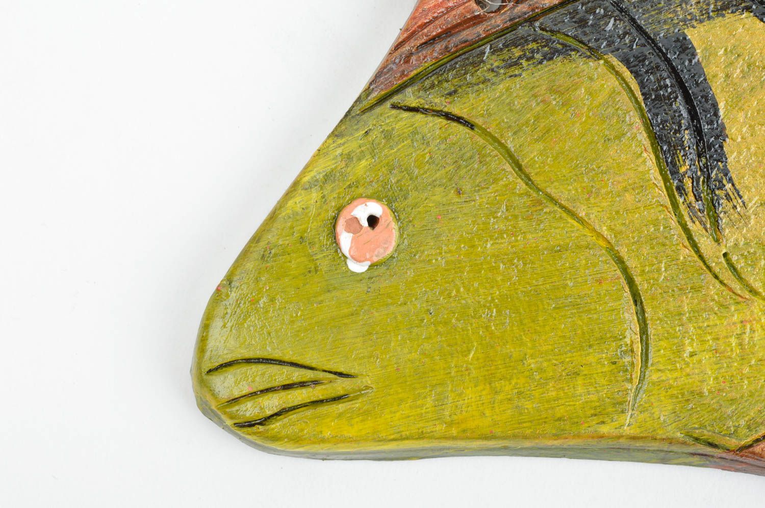 Relief aus Ton handmade Keramik Bild Rreliefbild modern Keramik Wandbild Fisch foto 4