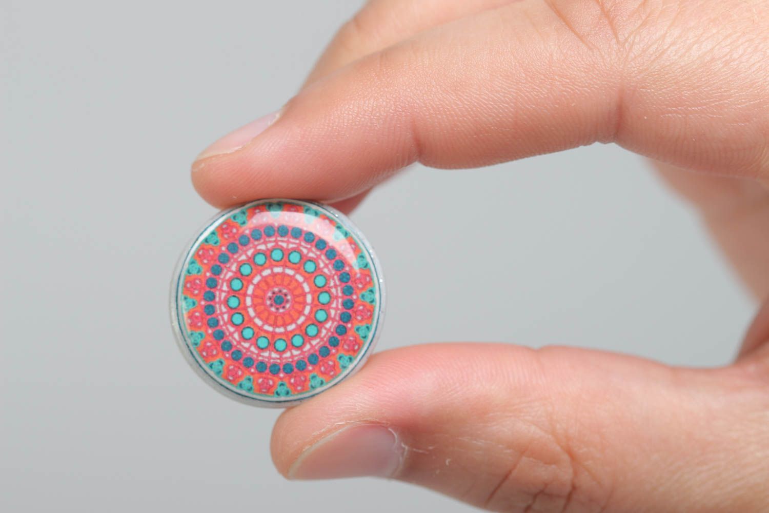 Handmade Ring aus Polymerton mit Kaltglasur Print grell und schön Handarbeit toll foto 5