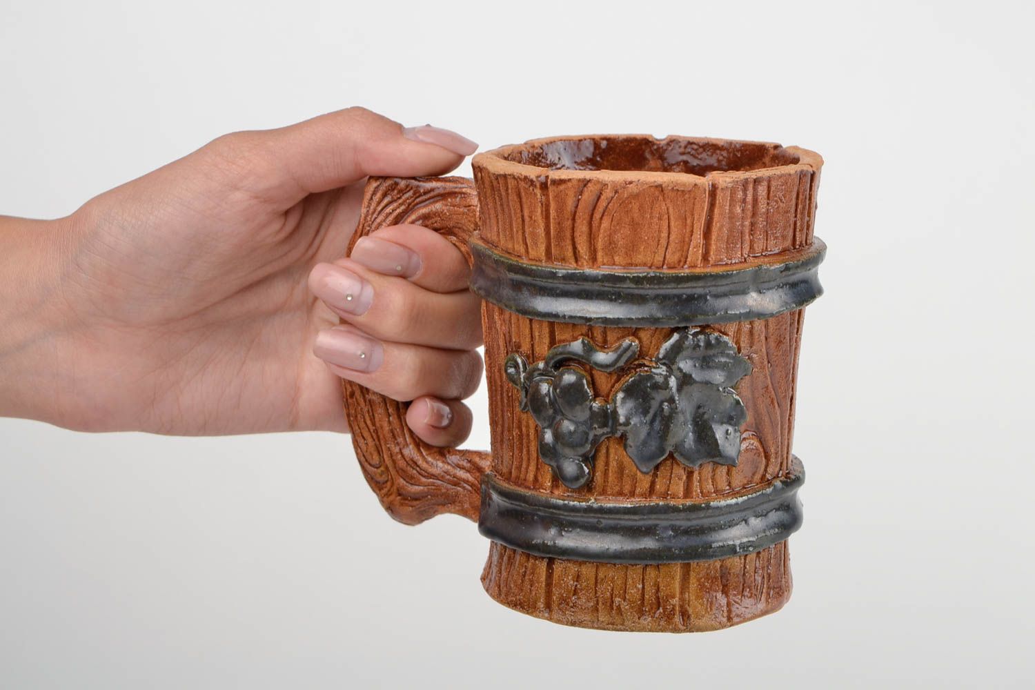 Large beer mug ceramic mug handmade pottery kitchen decoration gift for him photo 2