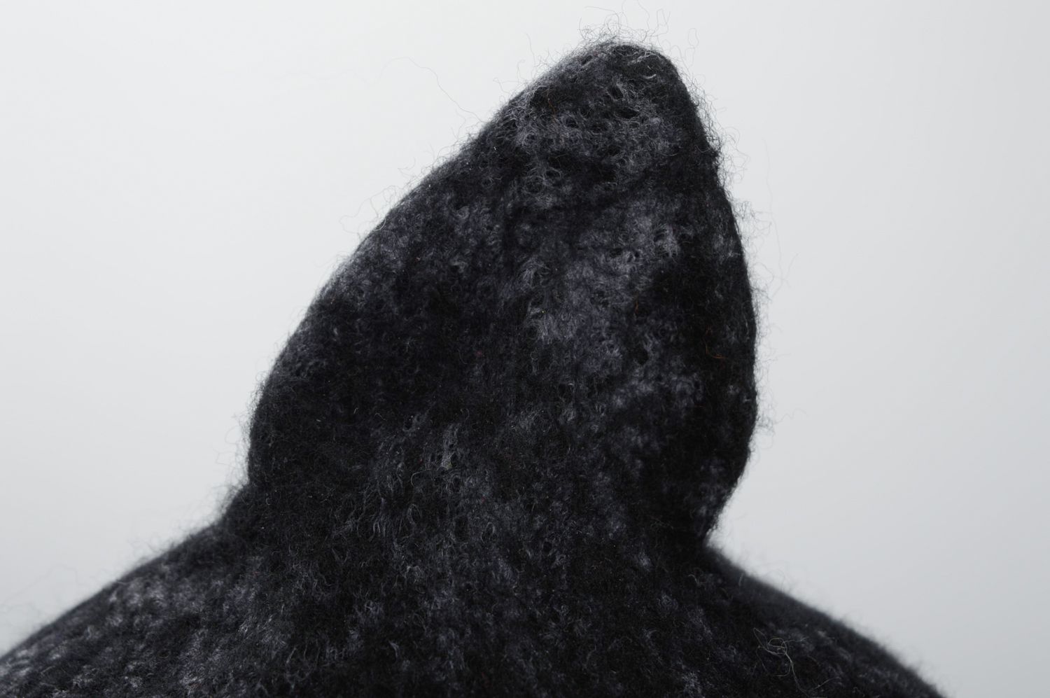 Bonnet en laine noir avec oreilles de chat photo 5
