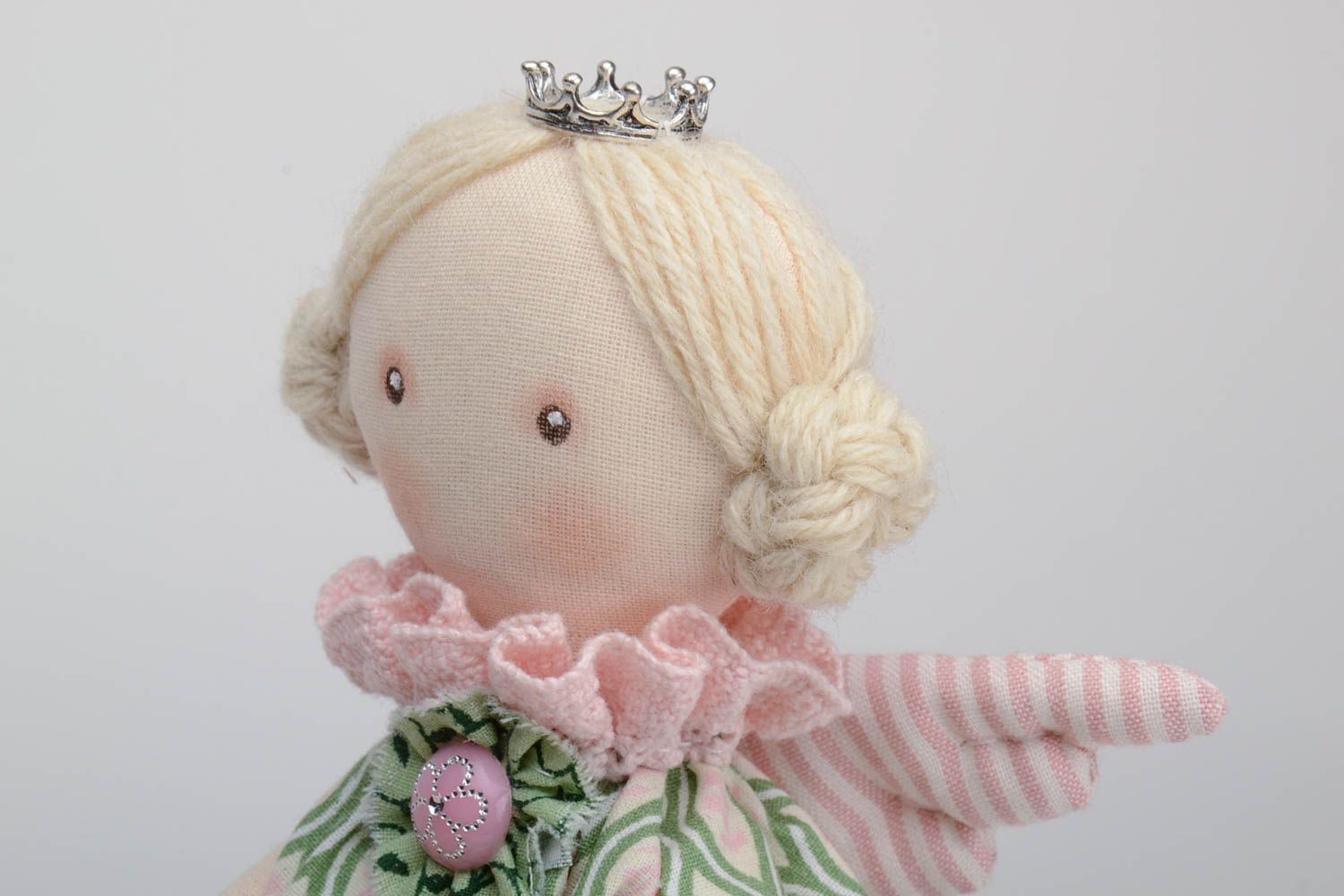 Handmade designer light cotton fabric soft doll princess sitting on pillows  photo 2