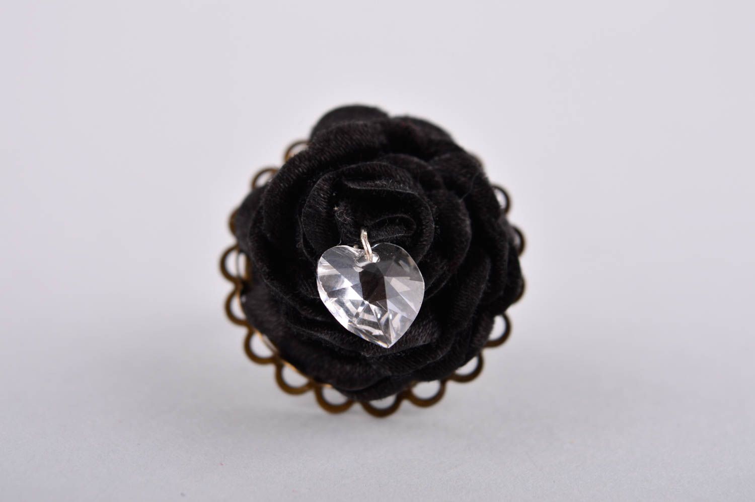 Кольцо ручной работы крупное кольцо модная бижутерия кольцо с цветком  фото 3