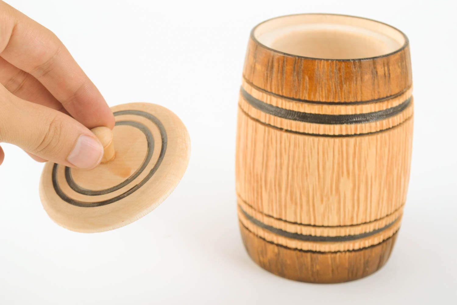 Beautiful handmade wooden pot honey pot design 500 ml kitchen supplies photo 5