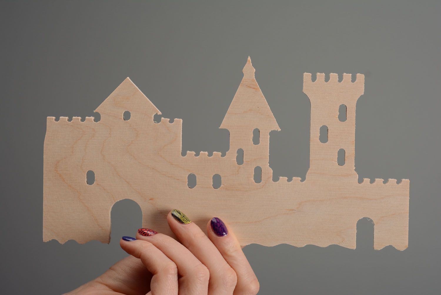 Forme en bois brut à décorer Château photo 3