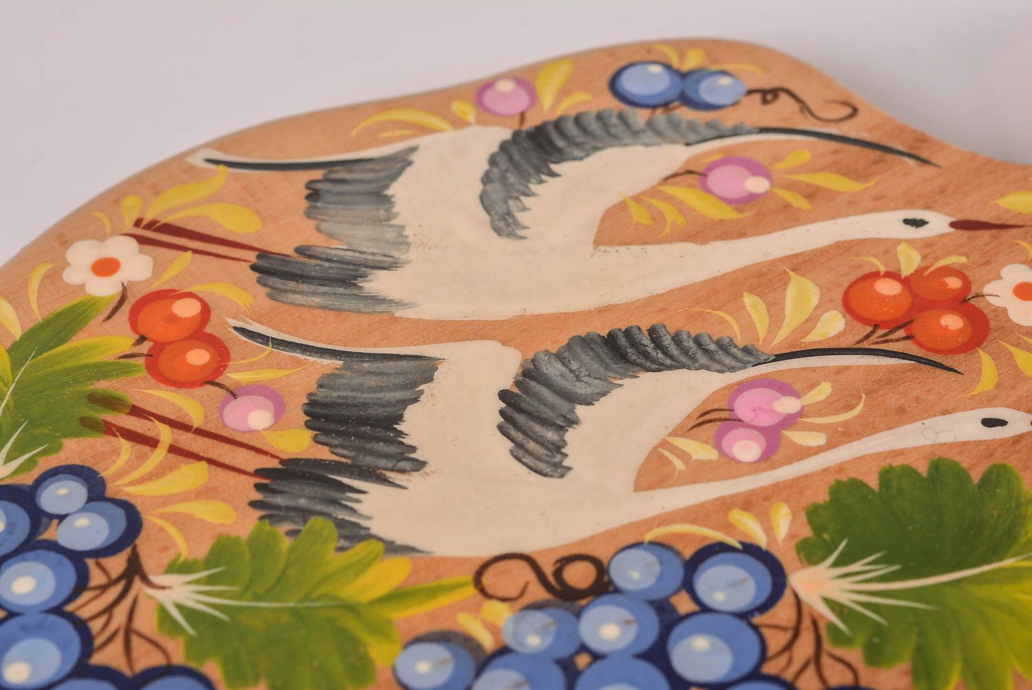 Разделочная доска хэнд мэйд деревянная доска декор кухонный аксессуар с росписью фото 4