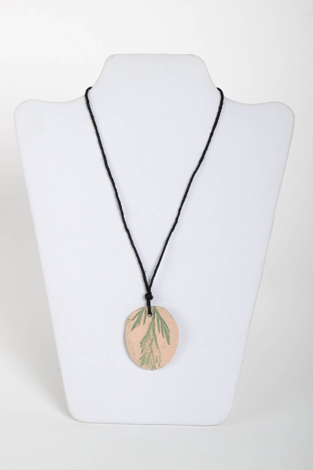 Handmade pendant ceramic neck accessory designer necklace stylish women gift photo 2