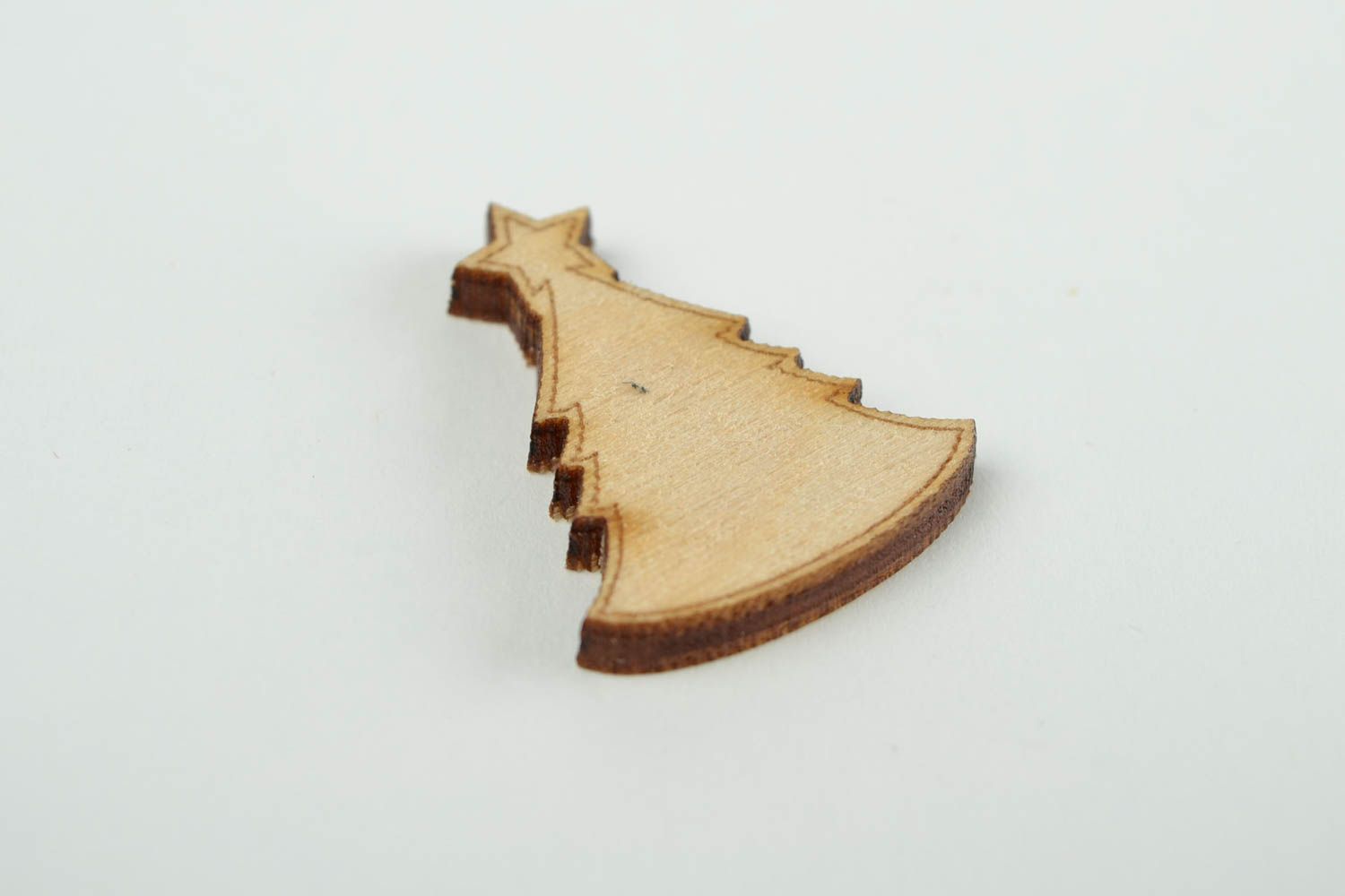 Handgemachte Figur zum Bemalen Holz Rohlinge Miniatur Figur Tannenbaum schön  foto 3