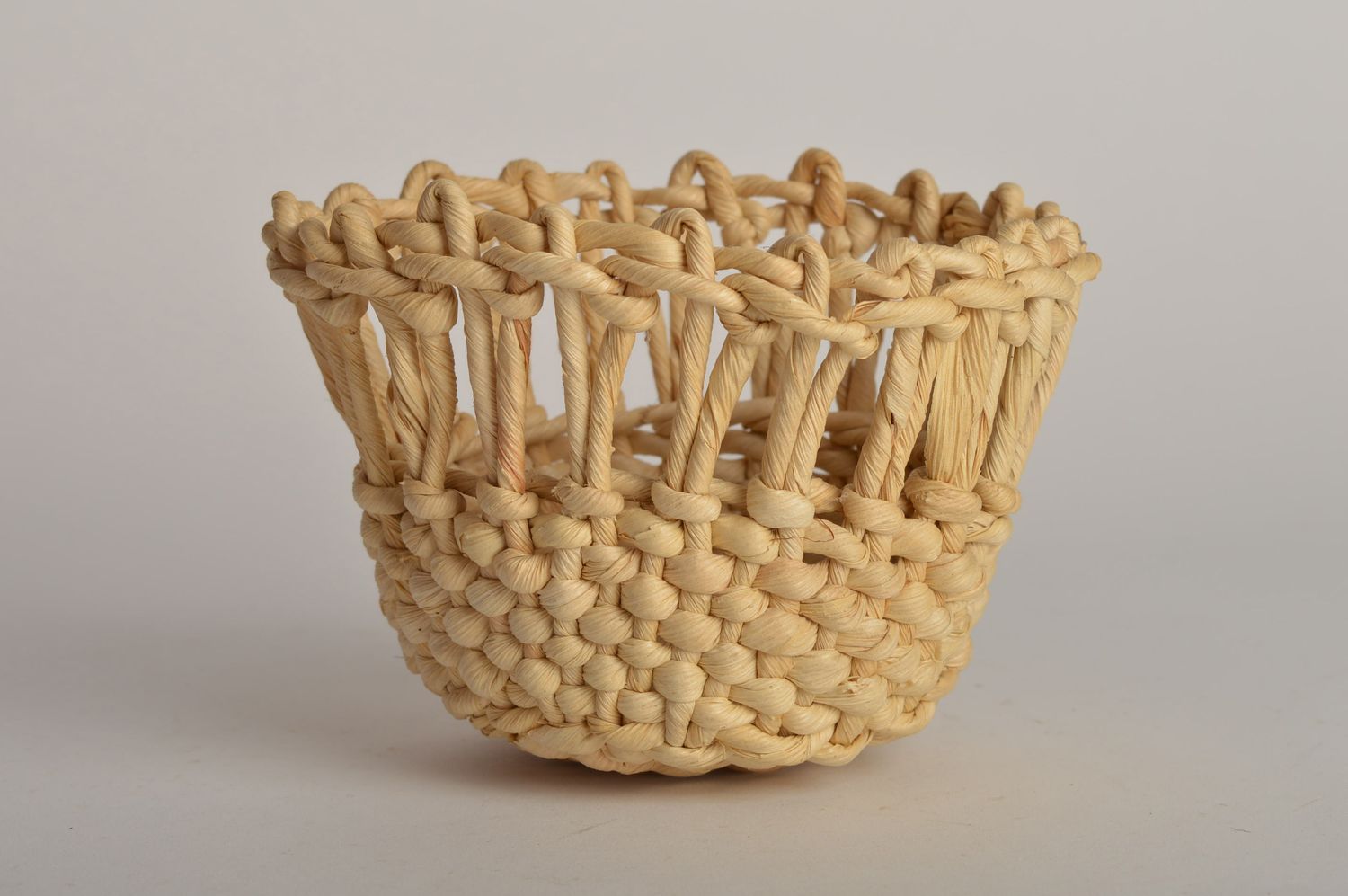 Beautiful handmade woven bowl candy bowl design kitchen supplies table setting photo 2