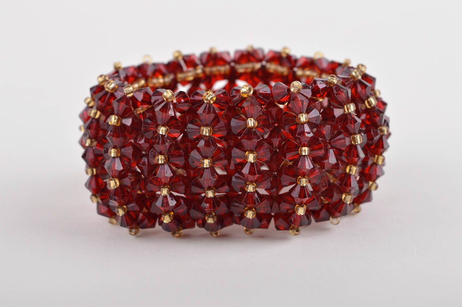 Bracciale di perline fatto a mano braccialetto originale rosso per donna foto 3