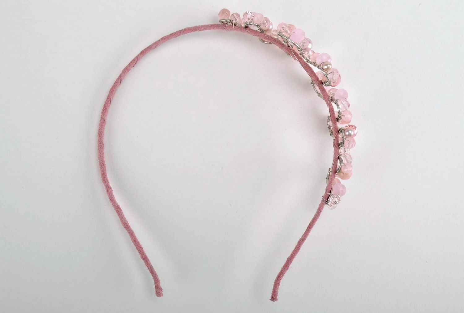 Grinalda para cabelo cor de rosa feita à mão acessórios de cabelo  foto 3
