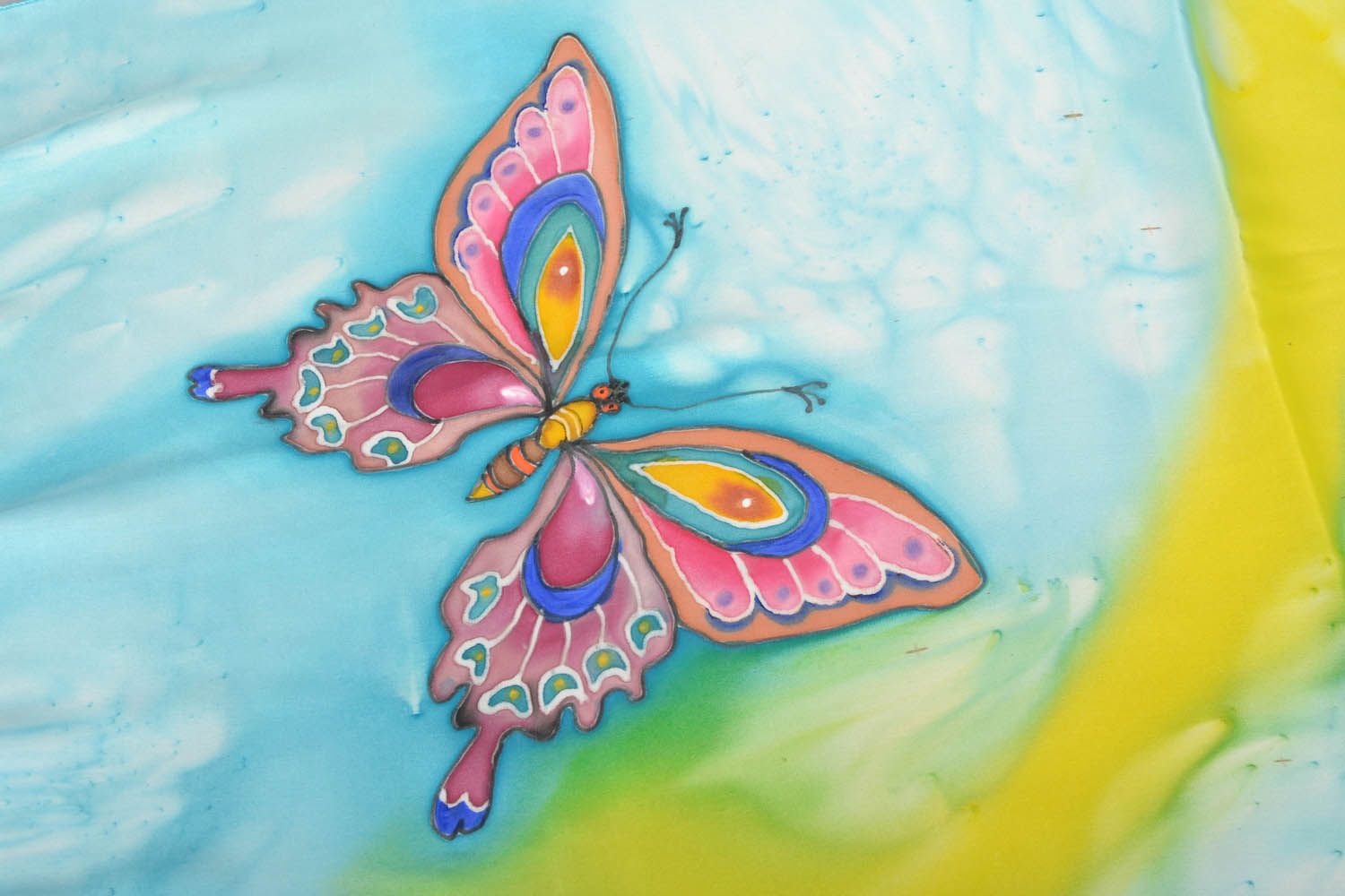 Foulard multicolore Papillons fait main  photo 5