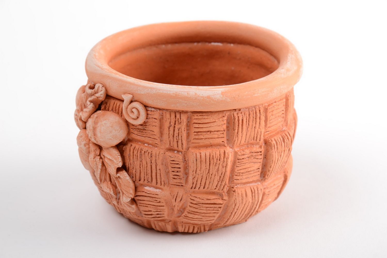 Beautiful handmade ceramic salt bowl unusual clay spice pot pottery works photo 4
