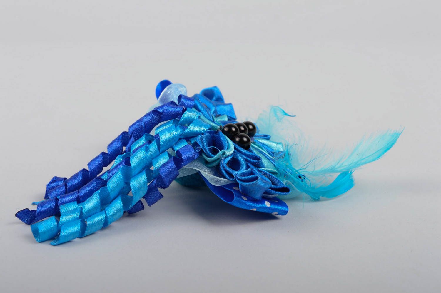 Handmade Schmuck blauer Blumen Haargummi schöner Mädchen Haarschmuck stilvoll foto 3