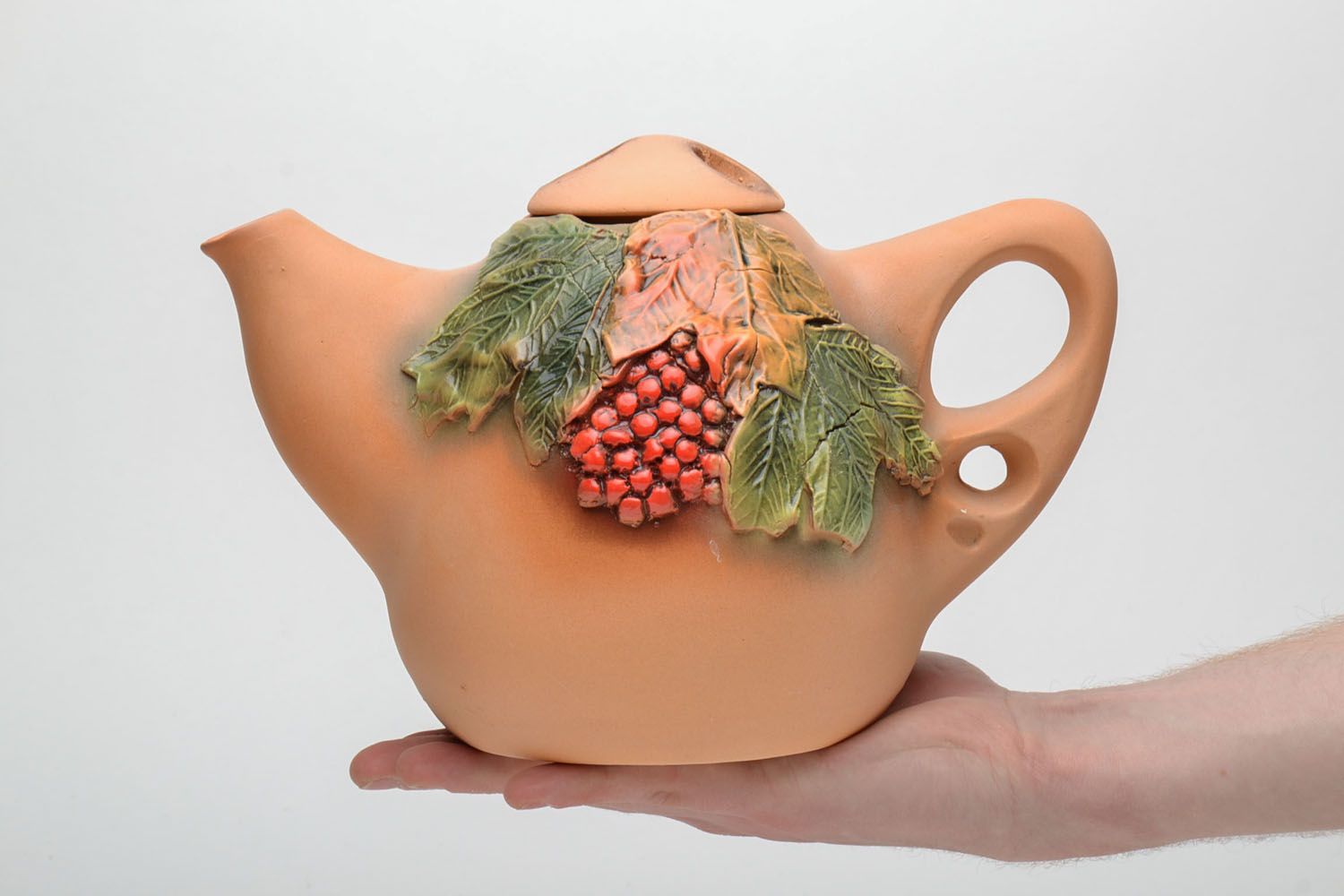 Керамический чайник с крышкой Калина фото 5