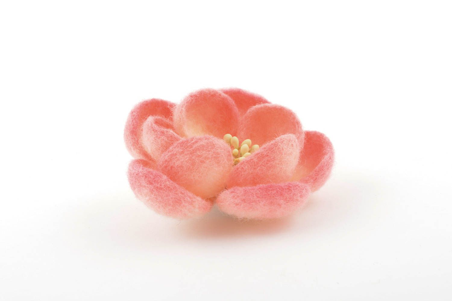 Брошь заколка ручной работы брошь из шерсти валяная брошь цветок розовая фото 3